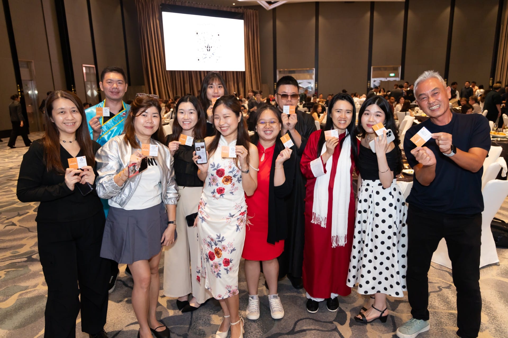 Photo of 12 ALPS staff taken at ALPS Anniversary Dinner
